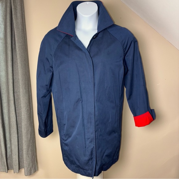 Lands' End Jackets & Blazers - Navy Blue Coat with Red Accents